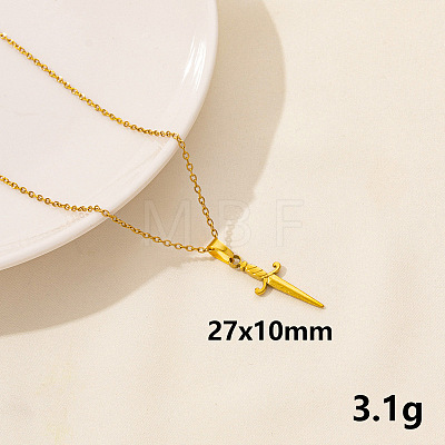 Stylish Stainless Steel Sword Pendant Necklace for Women GL2077-6-1