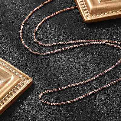 1.5mm Rack Plating Brass Wheat Chain Necklaces for Women Men MAK-L044-57RG-1