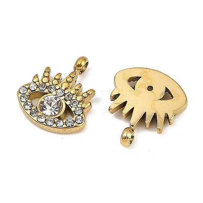 304 Stainless Steel Micro Pave Cubic Zirconia Charms STAS-K302-01B-G-1