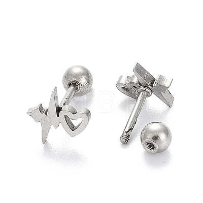 Tarnish Resistant 201 Stainless Steel Barbell Cartilage Earrings EJEW-R147-40-1