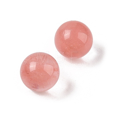 Cherry Quartz Glass No Hole Sphere Beads G-K353-04A-21-1