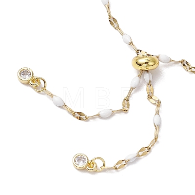 304 Stainless Steel Enamel Dapped Chains Slider Bracelets Making AJEW-JB01293-02-1