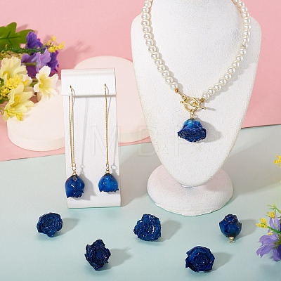 10Pcs Preserved Rose Pendants KY-TA0001-59A-1