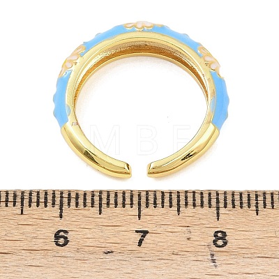 Brass Open Cuff Rings for Women RJEW-K305-03B-G-1