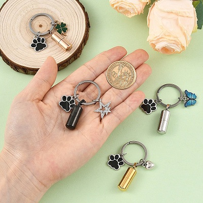Alloy & 304 Stainless Steel Bottle Keychains KEYC-YW00274-01-1