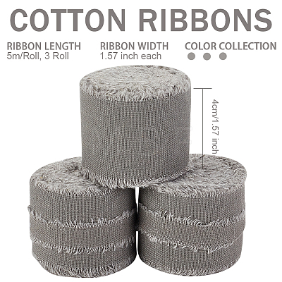 Cotton Rustic Frayed Edge Ribbon OCOR-WH0071-029D-1