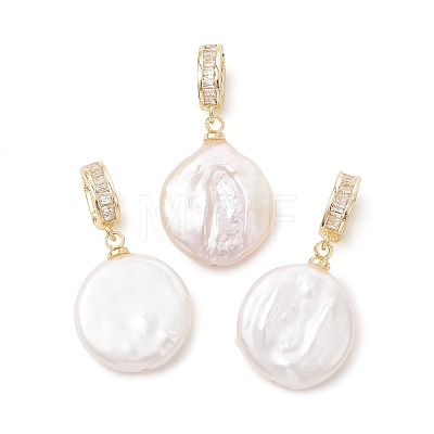 Natural Baroque Keshi Pearl Pendants PALLOY-JF05494-1