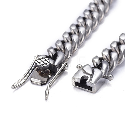 Men's 304 Stainless Steel Cuban Link Chain Bracelets BJEW-P263-B01-P-1