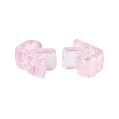 UV Plating Transparent Acrylic European Beads OACR-M027-02R-01-1