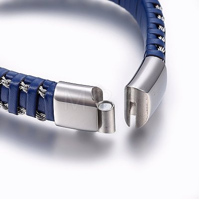 Leather Braided Cord Bracelets BJEW-E345-15A-1