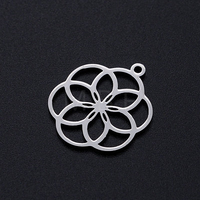 Tarnish Resistant 201 Stainless Steel Filigree Charms STAS-T049-T671-1-1
