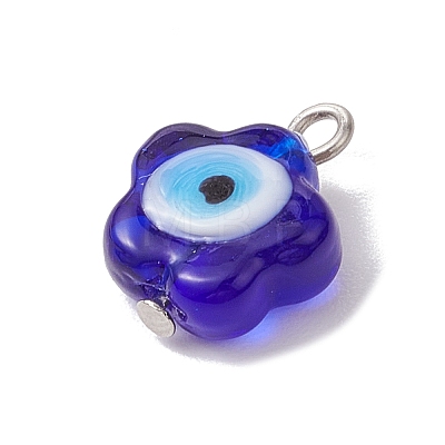 Handmade Evil Eye Lampwork Pendants PALLOY-JF02844-1