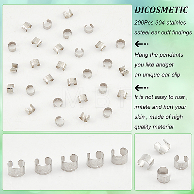 200Pcs 304 Stainless Steel Ear Cuff Findings FIND-DC0002-20-1