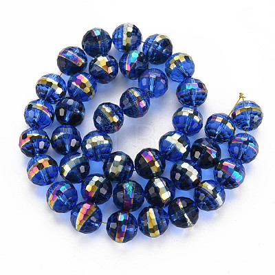 Electroplate Transparent Glass Beads Strands EGLA-N006-031-A05-1