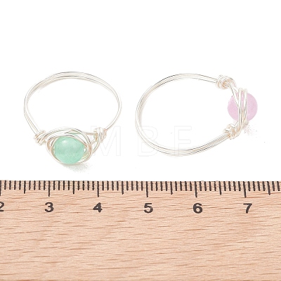 Natural Selenite Dyed Finger Rings RJEW-JR01017-02-1