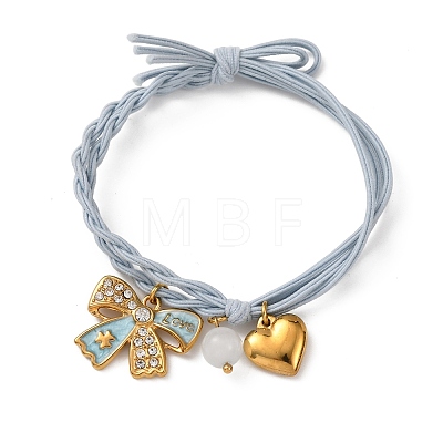 304 Stainless Steel Enamel & Resin Charms Bracelets BJEW-B170-01G-04-1