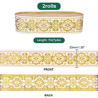 Ethnic Style Embroidery Polyester Ribbons OCOR-WH0060-53B-1