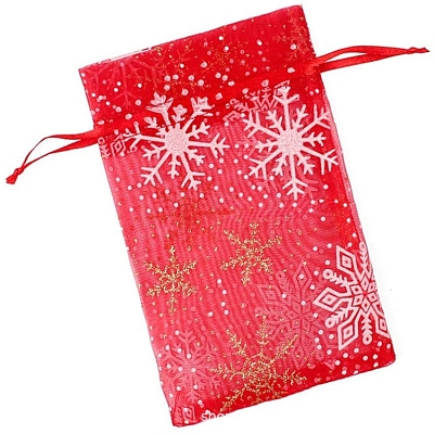 Organza Printed Gift Bags with Drawstring PW-WG00D7C-03-1