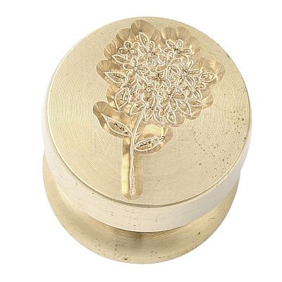 Golden Tone Round Wax Seal Brass Stamp Heads AJEW-M040-01G-L-1