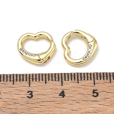 Brass Micro Pave Clear Cubic Zirconia Spring Gate Rings CU-CBA9234-23G-1