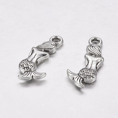 Tibetan Style Alloy Mermaid Pendants X-TIBEP-5402-AS-FF-1