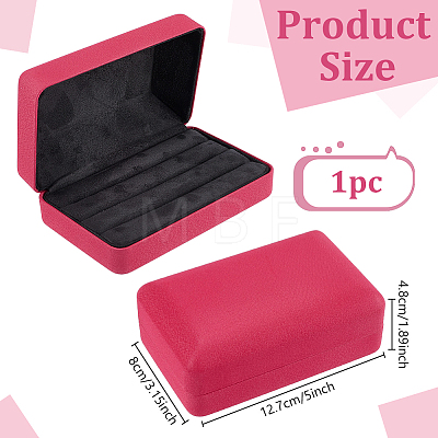 Rectangle PU Leather Ring Organizer Boxes CON-WH0089-240B-1