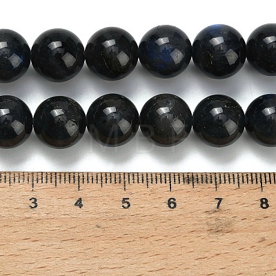 Natural Black Labradorite Beads Strands G-L642-B15-12mm-1