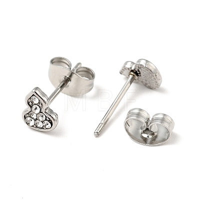 Rhinestone Gourd Stud Earrings with 316 Surgical Stainless Steel Pins EJEW-A081-04P-1