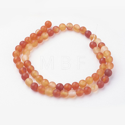 Natural Red Agate Bead Strands G-G735-64F-6mm-1