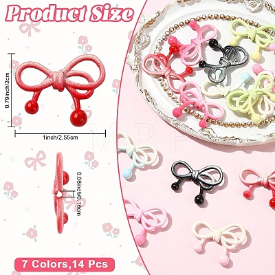 14Pcs 7 Colors Baking Paint Alloy Beads FIND-YW0012-46-1