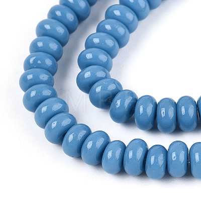 Opaque Spray Painted Glass Beads GLAA-ZX008-4mm-18V-1