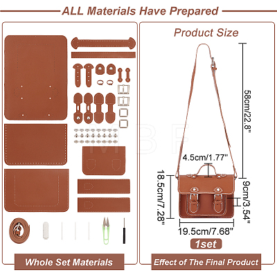 DIY Imitation Leather Satchel Making Kits DIY-WH0399-06A-1