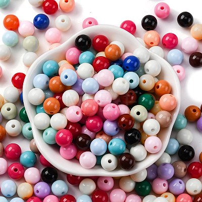 Opaque Acrylic Beads SACR-Q004-02E-1