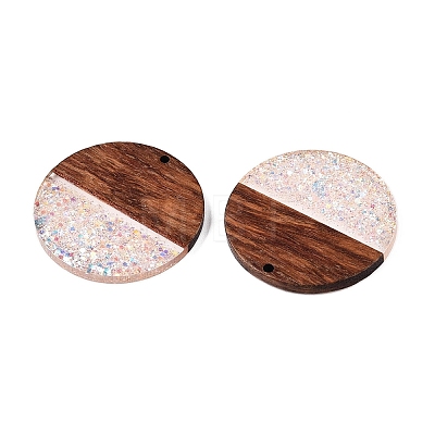 Epoxy Resin & Walnut Wood Pendants RESI-T057-10E-1