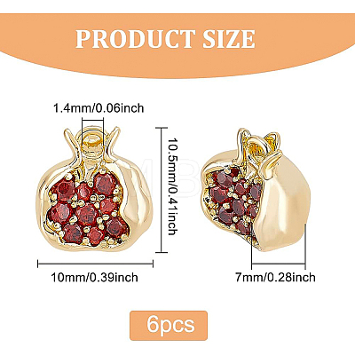 Brass Micro Pave Chocolate Cubic Zirconia Charms KK-BC0009-05-1