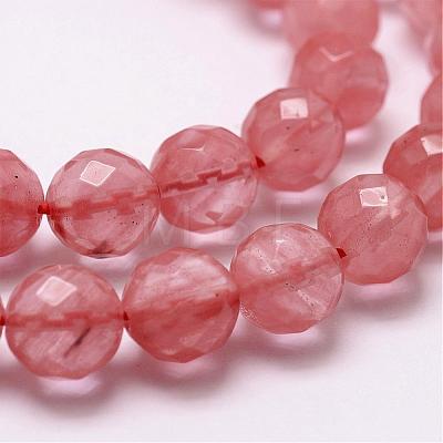 Cherry Quartz Glass Beads Strands G-D840-43-8mm-1