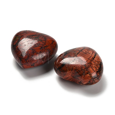 Natural Red Jasper Heart Display Decorations G-P562-02C-1