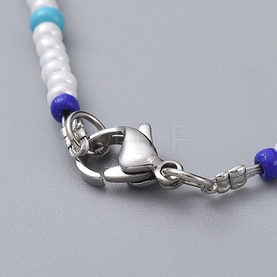 Glass Seed Beaded Necklaces NJEW-JN02596-02-1