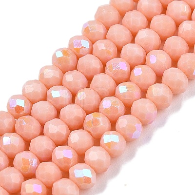 Electroplate Opaque Solid Color Glass Beads Strands EGLA-A044-P3mm-L33-1