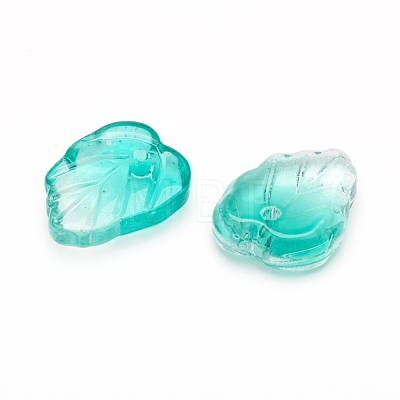 Two-Tone Transparent Glass Charms GLAA-H016-15-1