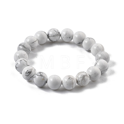 Natural Howlite Beaded Stretch Bracelets BJEW-Q692-42-10mm-1