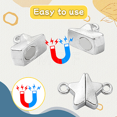 12Pcs 4 Styles Alloy Magnetic Clasps with Loops FIND-YW0005-56-1