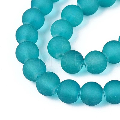 Baking Paint Transparent Glass Bead Strands GLAA-S031-10mm-37-1
