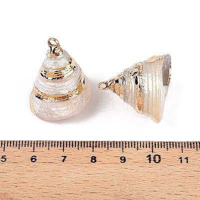 Natural Sea Shell Pendants SSHEL-N038-58A-1