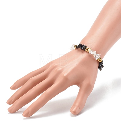 Natural Mixed Gemstone Chip Bead Stretch Bracelets BJEW-JB06332-1
