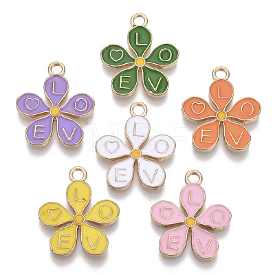 Alloy Enamel Pendants PALLOY-R119-01-1