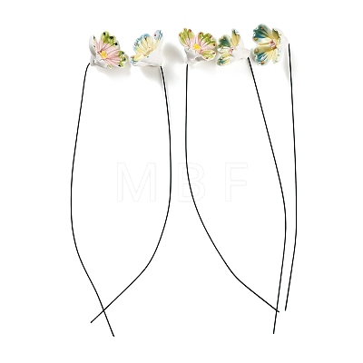 Hand-Painted Ceramic Flower Stems with Iron Stem PR-CBAD4A8-01-1