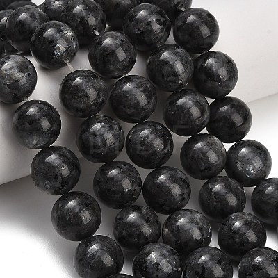 Natural Larvikite Beads Strands GSR16mmC128-1
