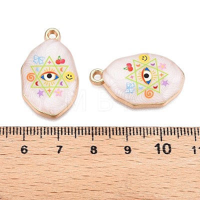 Printed Rack Plating Alloy Enamel Pendants ENAM-T020-04E-1