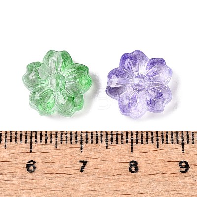 Gradient Color Baking Paint Transparent Glass Beads DGLA-N005-10-1